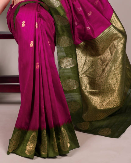 WMN 8002 Pink Poly Cotton Zari Weaving Saree For Women