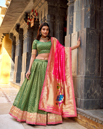WMN 2032 Organza Zari Weaving Party Wear Lehenga Choli