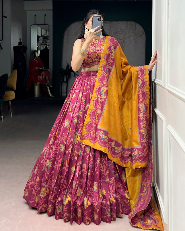 WMN 1256 Tasar Silk Printed Lehenga Choli