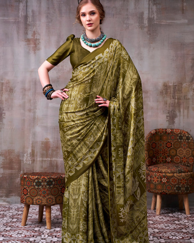 WMN 7206 Satin Silk Kashviya Printed Saree Collection