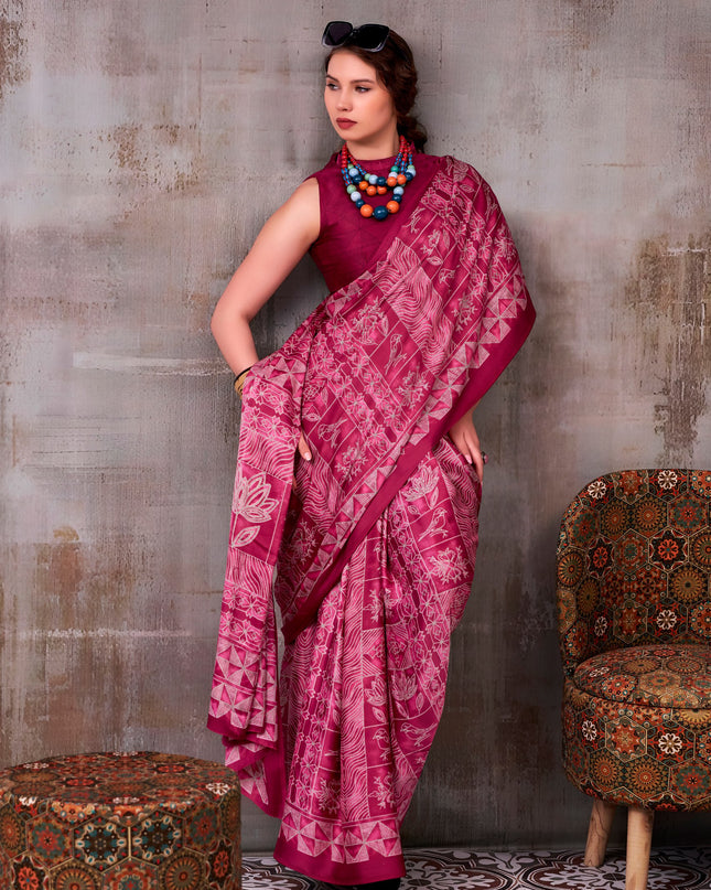 WMN 7206 Satin Silk Kashviya Printed Saree
