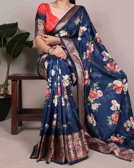 WMN 7058 Tasar Silk Viscose Border Saree Collection