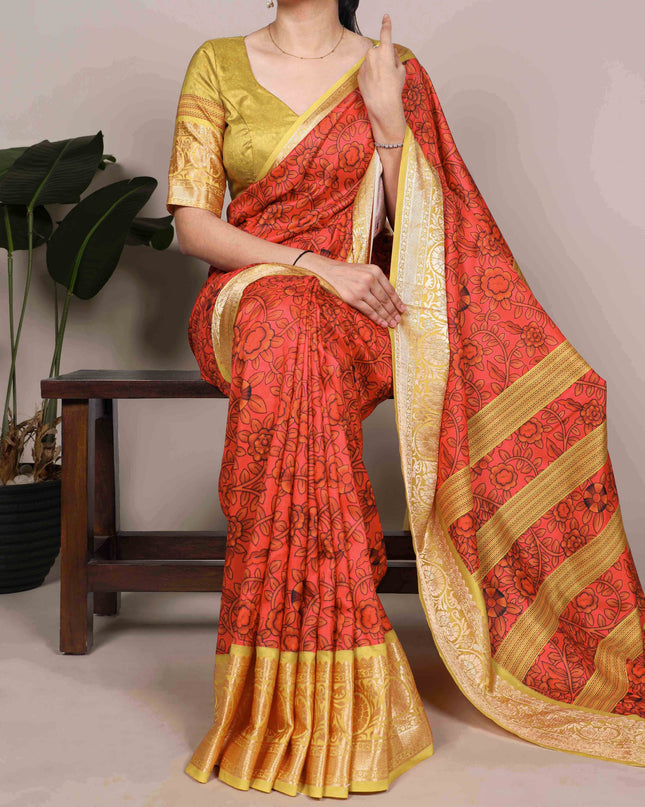 WMN 7058 Tasar Silk Olive Color Saree Collection