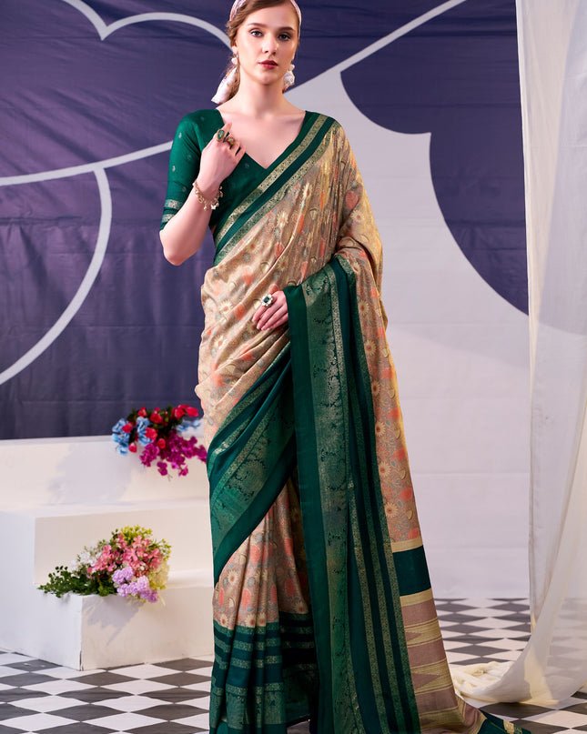 WMN 7302 Tasar Silk Floral Print Saree Collection