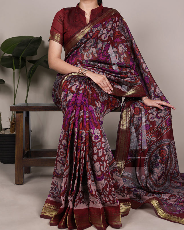 WMN 7300 Viscose Chanderi Viranshi Saree Collection