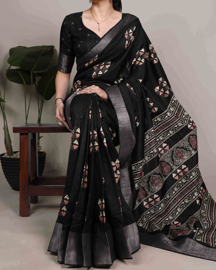 WMN 7212 Slub Silk Zari Border Saree Collection