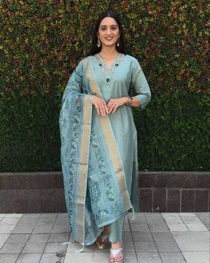 KR 366 New Heavy Redymade Kurti Pant And Dupatta Collection