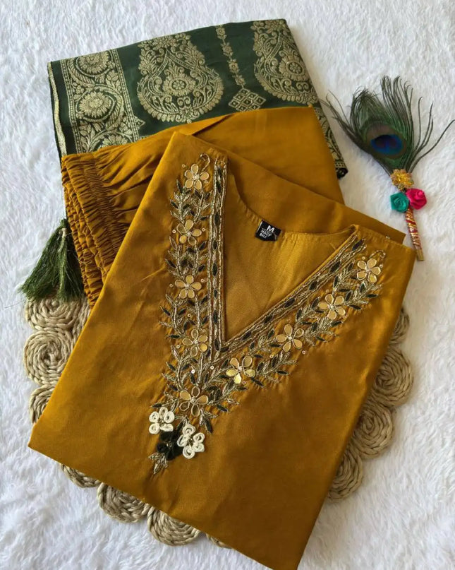 KR 362 Roman Silk Red Kurti Pant Dupatta Wholesale