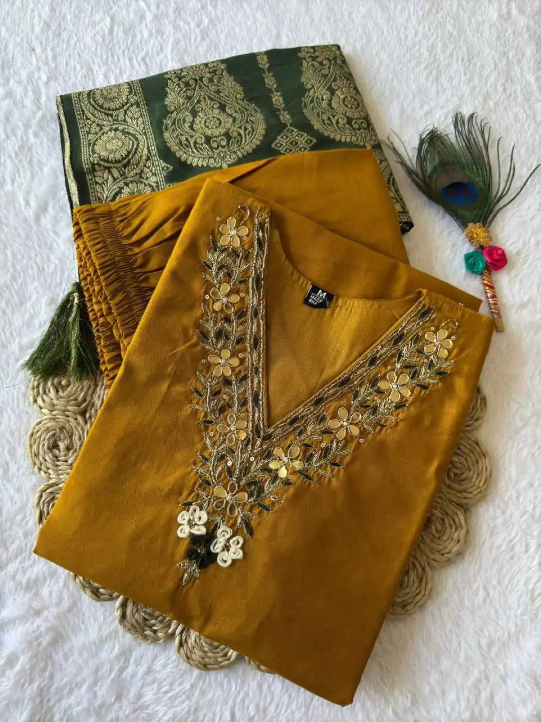 KR 362 Roman Silk Red Kurti Pant Dupatta Wholesale