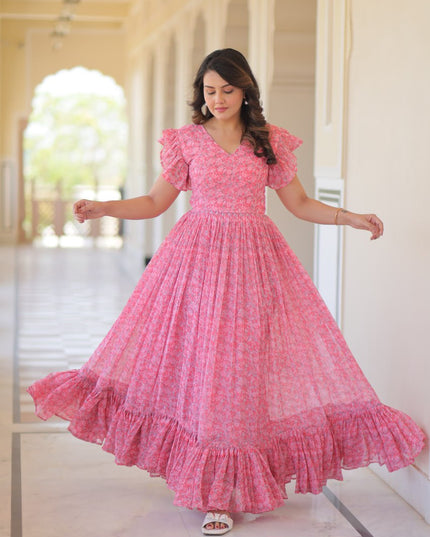Mohini 9244 Georgette Anarkali Gown With Printed Collection