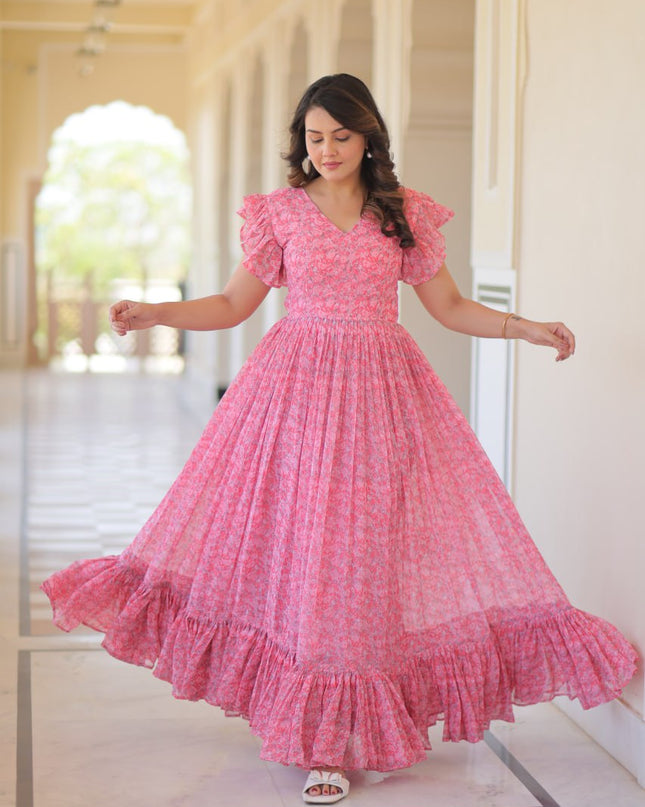 Mohini 9244 Georgette Anarkali Gown With Printed Collection