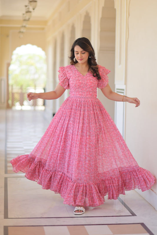 Mohini 9244 Georgette Anarkali Gown With Printed Collection