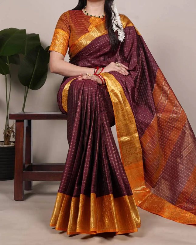 WMN 7405 Poly Cotton Sari Collection Sienna