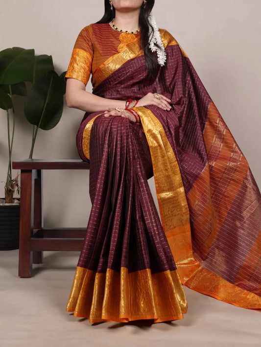 WMN 7405 Poly Cotton Sari Collection Sienna