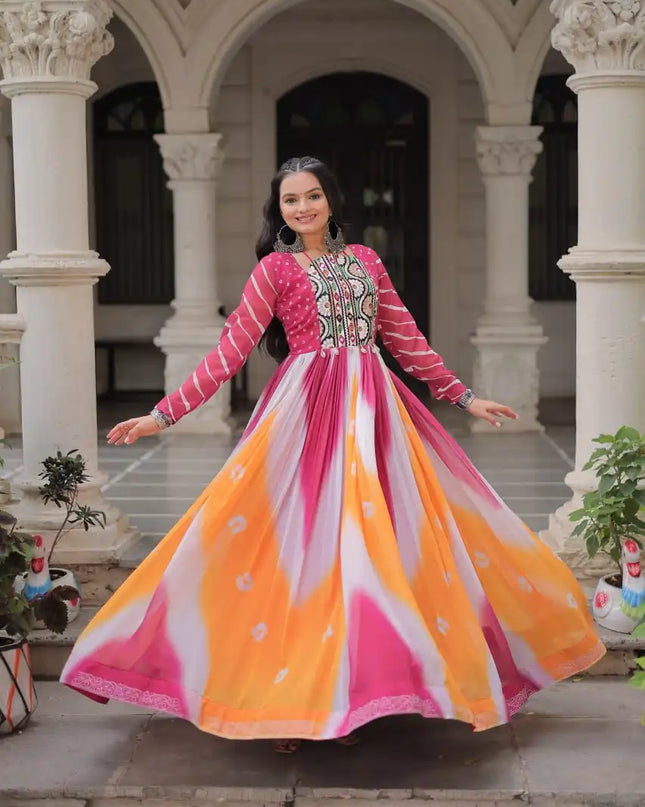 Mohini 9278 Faux Georgette Bandhej Printed Navratri Gown