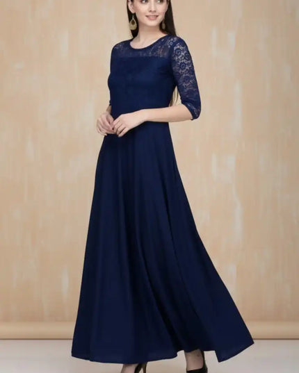 Shiv Vol 108 Georgette Dark Blue Color Gown Collection