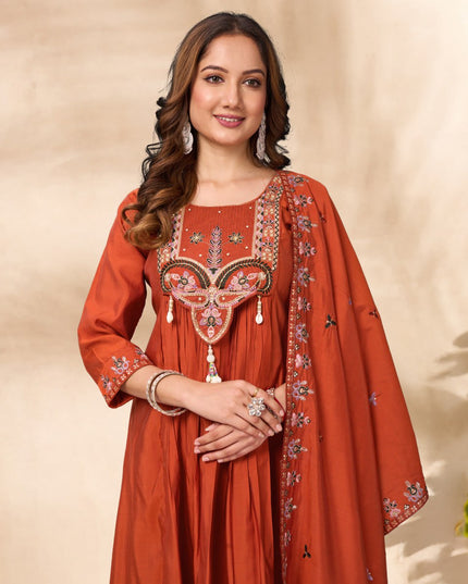 Lila 139 Roman Silk Ladies Anarkali Kurtis Dress