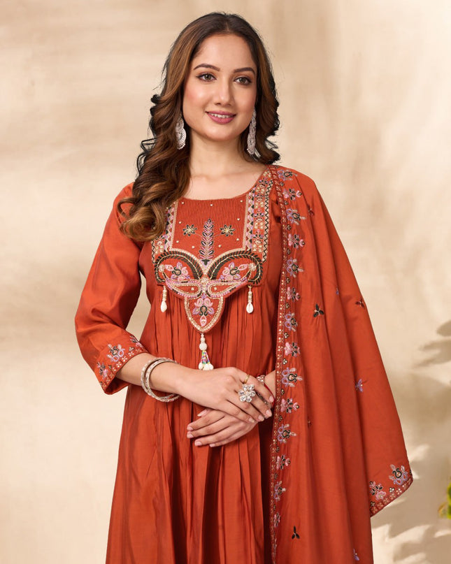 Lila 139 Roman Silk Ladies Anarkali Kurtis Dress
