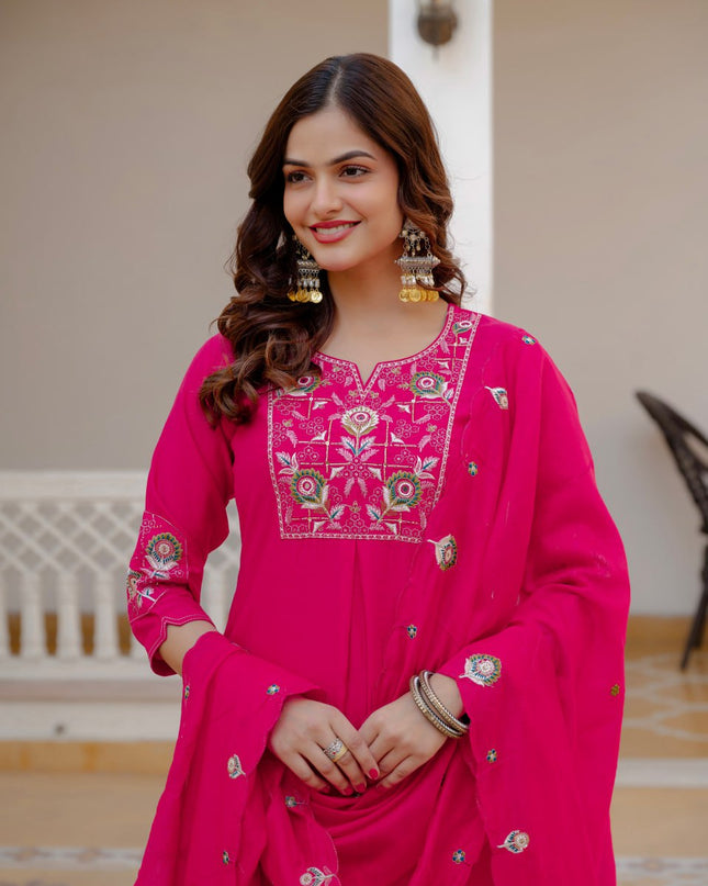 Lila 145 Pink Viscose Silk Readymade Suit