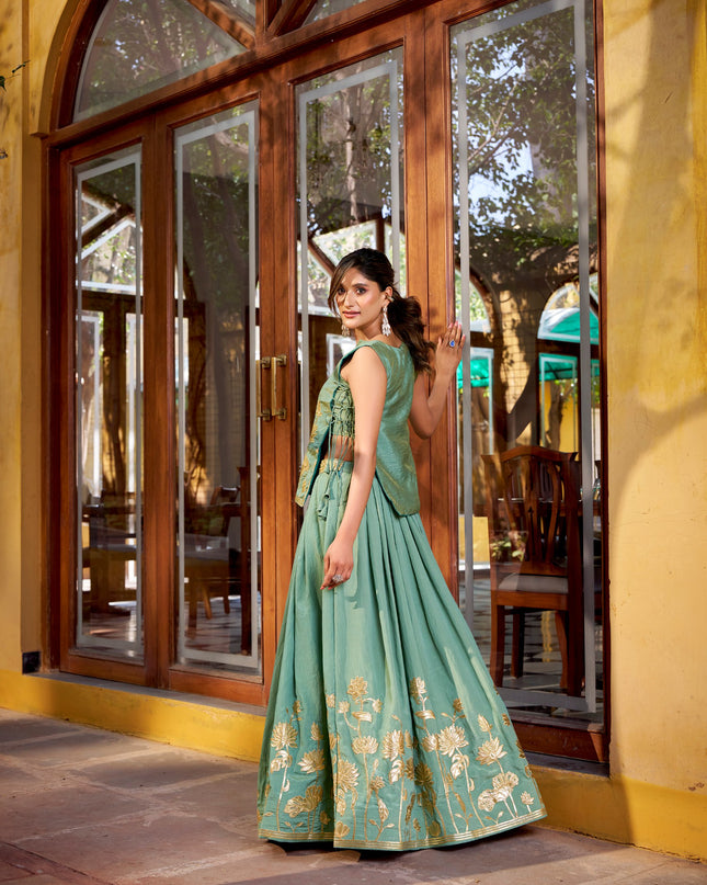 WMN 1122 Pure Shimmer Designer Co Ord Set Lehenga For Women