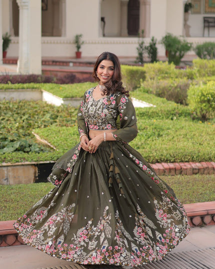 Mohini 7151 Gold Crush Sequins Zari Embroidery Lehenga Choli