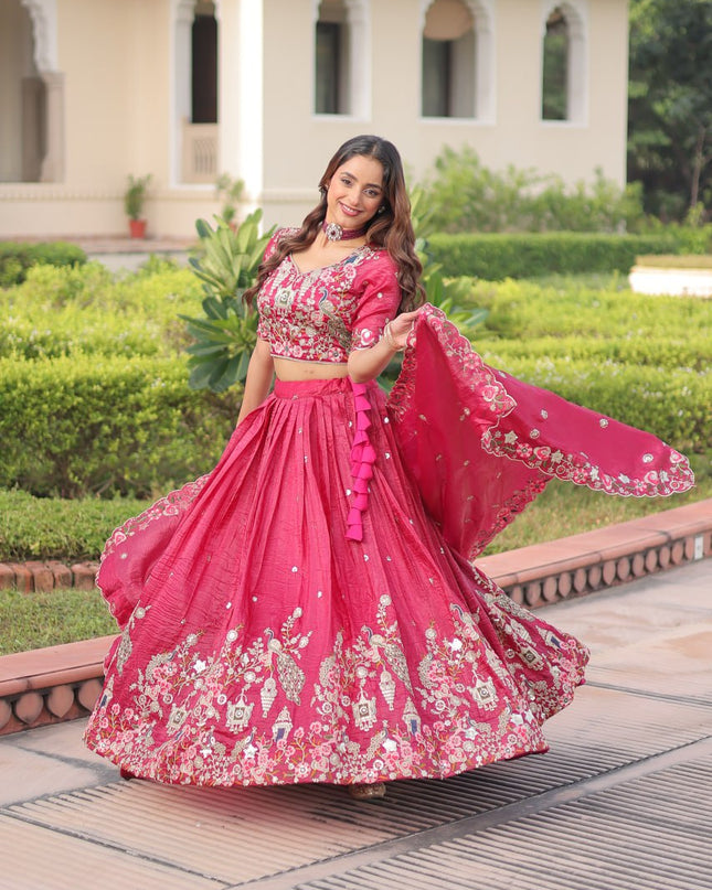 Mohini 7151 Pink Gold Crush Sequins Zari Embroidery Lehenga Choli 2026