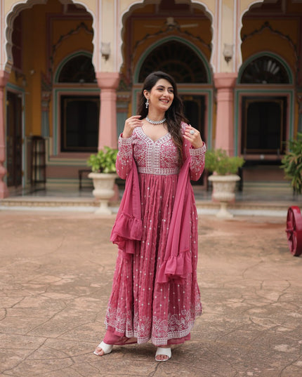 Mohini 9305 Pink Faux Georgette Designer Readymade Suit