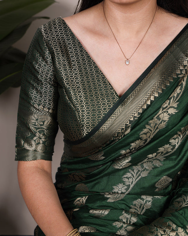 WMN 7914 Green Naylon Weaving Work Festival Saree 2026