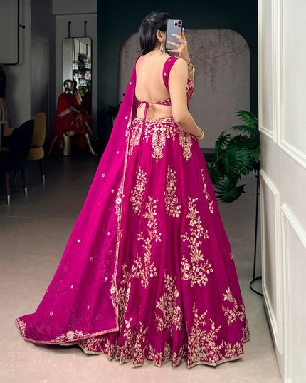 WMN 1463 Pink Fancy Silk Lehenga Choli Wedding Collection