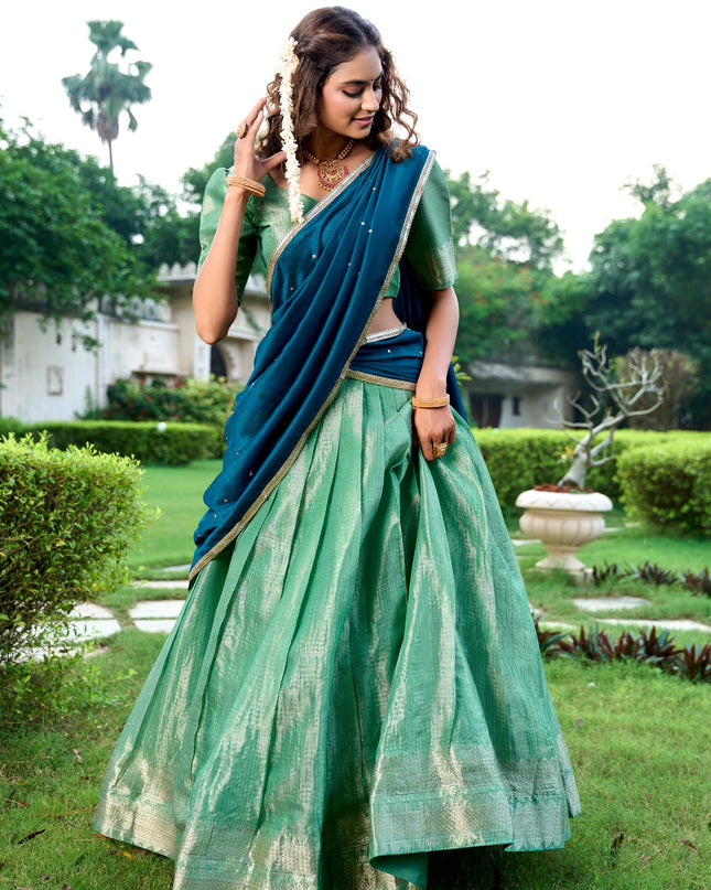 WMN 2003 Kanchipuram Silk South Style Lehenga Blouse 2026
