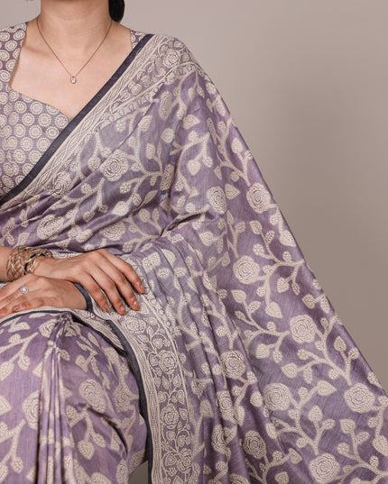 WMN 8004 Cotton Silk Flower Printed Saree For Women