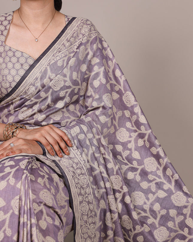 WMN 8004 Cotton Silk Flower Printed Saree For Women