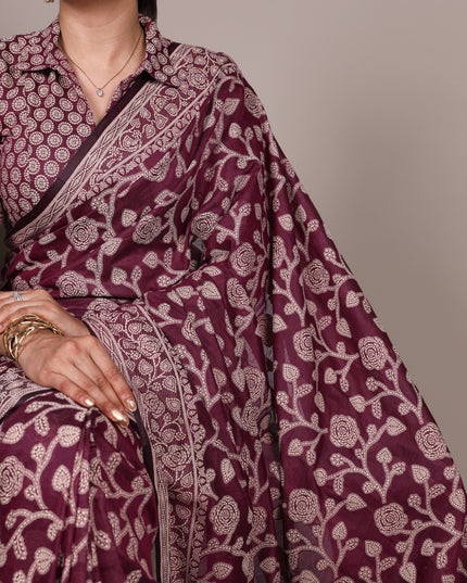 WMN 8004 Cotton Silk Flower Printed Saree 2026