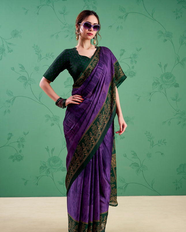WMN 7103 Purple Rangoli Silk Printed Saree 2026