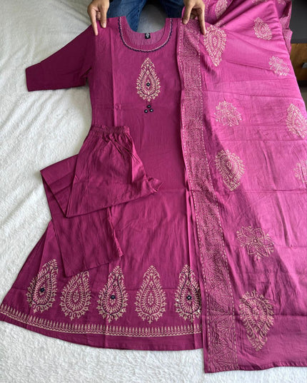 KR 396 Cotton Hand Block Printed Readymade Dress