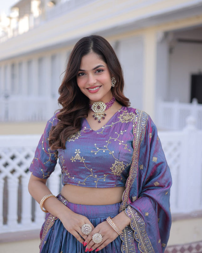 Moni 5066 Silk Sequins Zari Embroidery Lehenga Choli