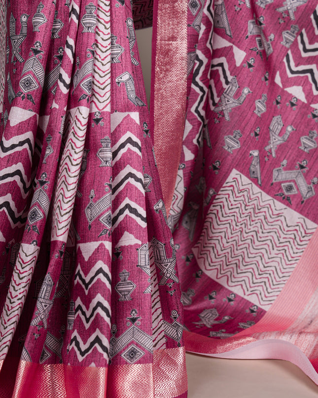 WMN 7044 Tasar Silk Printed Festival Saree 2026