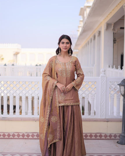Moni 1229 Fendi Crush Embroidery Eid Special Sharara Suit
