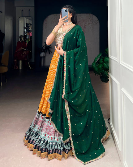 WMN 1416 Yellow Rayon Printed Lehenga Choli 2026
