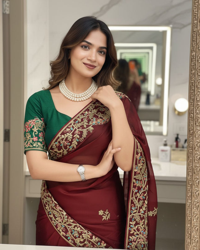 Kiara Asopalav Rangoli Silk Embroidery Wedding Saree