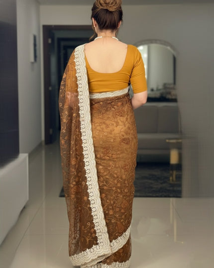 Kiara Ridhhi Sidhhi Two Tone Twill Net Party Wear Saree