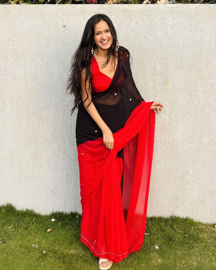 WMS Georgette Handwork Padding Saree Party Wear Collection