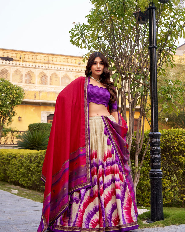 WMN 1247 Tasar Silk Designer Printed Occasions Lehenga Choli