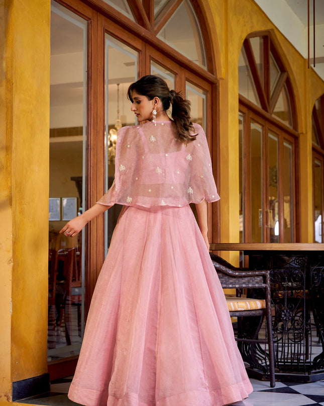 WMN 1119 Baby Pink Crush Fancy Lehenga Blouse With Koti Collection