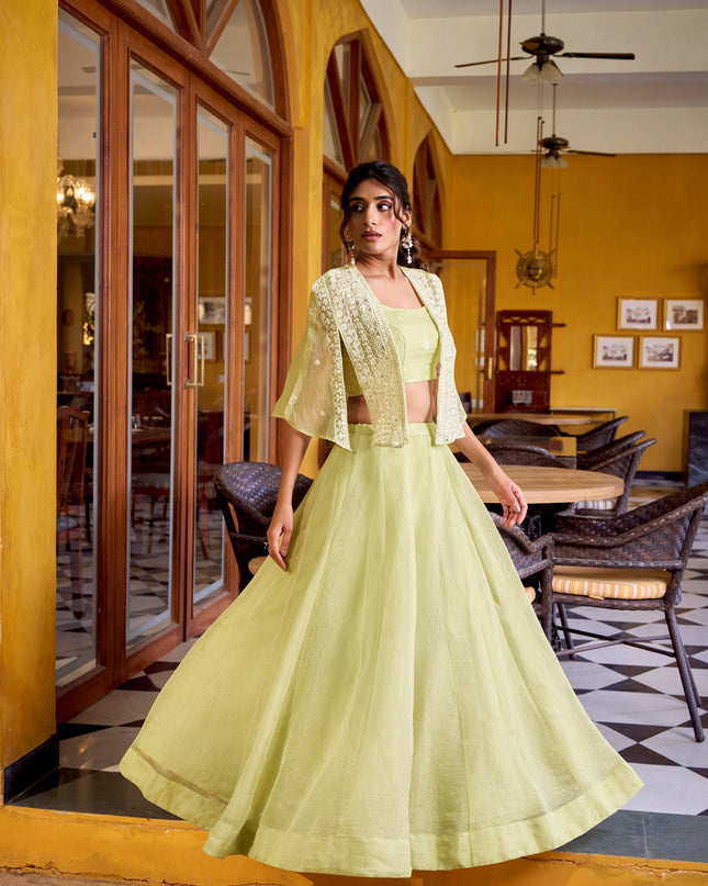 WMN 1119 Crush Fancy Lehenga Blouse With Designer Koti