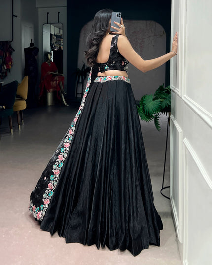 WMN 1467 Fendi Embroidery Work Black Lehenga Choli