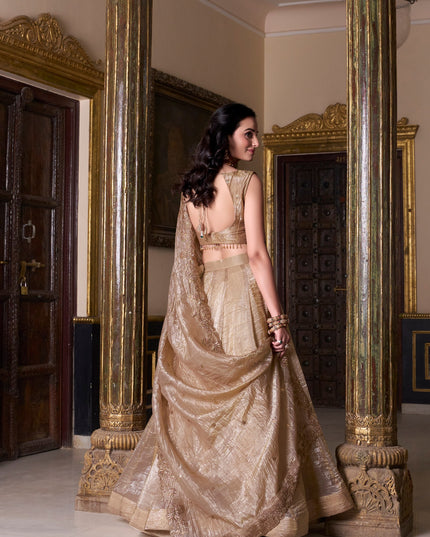 WMN 1430 Gold Crush Wedding Lehenga Choli