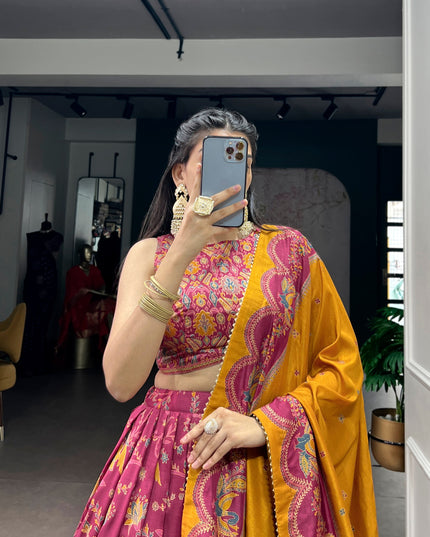 WMN 1256 Tasar Silk Printed Lehenga Choli