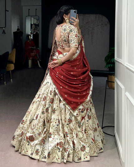 WMN 1256 Tasar Silk Printed Lehenga Choli Collection