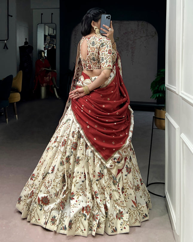 WMN 1256 Tasar Silk Printed Lehenga Choli Collection